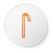 Orange line Drinking plastic straw icon isolated on white background. White circle button. Vector Illustration