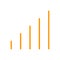 Orange line graph symbol for icon, simple line bar chart, icon signal for data ux ui website or mobile application, signal graph