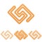 Orange line research logo design set