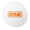 Orange line Spam icon isolated on white background. White circle button. Vector