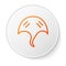 Orange line Stingray icon isolated on white background. White circle button. Vector.