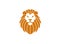 Orange lion head and face for logo design