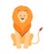 Orange lion. Vector illustration on a white background.