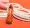 Orange Lipstick Represents Beauty Product And Cosmetic