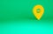 Orange Location with car service icon isolated on green background. Auto mechanic service. Repair service auto mechanic