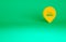 Orange Location with cruise ship icon isolated on green background. Travel tourism nautical transport. Voyage passenger