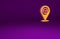 Orange Location and mail and e-mail icon isolated on purple background. Envelope symbol e-mail. Email message sign