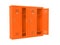 Orange lockers with open doors. 3d rendering illustration isolated