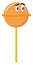 Orange lollipop, illustration, vector