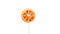 Orange lollipop on white background isolated. Fruit candy