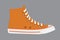 Orange long canvas sneakers