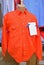 Orange Long Sleeve Work Shirt on Display in Weekend Market