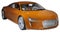 Orange luxury coupe isolated