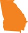 Orange map of Georgia Peach State