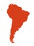 Orange map of South America