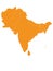 Orange map of South Asia