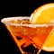 Orange margareta fresh Coctail isolated on black