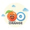 Orange mascot with letter O