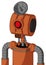 Orange Mech With Multi-Toroid Head And Speakers Mouth And Cyclops Eye And Radar Dish Hat