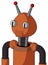 Orange Mech With Rounded Head And Speakers Mouth And Two Eyes And Double Led Antenna