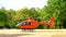 Orange medical helicopter, Eurocopter EC 135 D-HZSI before take-off, emergency aircraft, Air medical services, Rapid Response