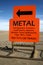 Orange Metal Junk Sign