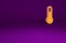 Orange Meteorology thermometer measuring icon isolated on purple background. Thermometer equipment showing hot or cold