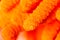 Orange microfiber. Macro snapshot. Close up