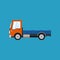 Orange Mini Lorry without Load Isolated