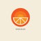 Orange minimal flat logo. Juice icon