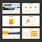 Orange minimal presentation templates Infographic elements flat design set for brochure flyer leaflet marketing advertising