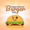 orange minimalis happy national Burger day instagram post