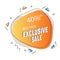 Orange minimalist modern exclusive Sale banner template design. Big sale special offer. 40% Special offer vector illustration can
