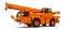 Orange mobile crane. Three-dimensional illustration. 3d rendering