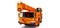 Orange mobile crane. Three-dimensional illustration. 3d rendering