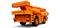 Orange mobile crane. Three-dimensional illustration. 3d rendering