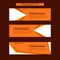 Orange Modern folded peeled paper look company banner design set. Banner Design eps 10 template