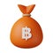 Orange Money Bag Baht 3D Illustration