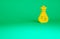 Orange Money bag with percent icon isolated on green background. Cash Banking currency sign. Minimalism concept. 3d