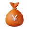 Orange Money Bag Yen 3D Illustration