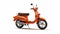Orange Moped On White Background - Realistic Rendering