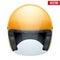 Orange motorbike classic helmet with clear glass