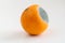 Orange with mould on white background