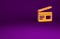 Orange Movie clapper icon isolated on purple background. Film clapper board. Clapperboard sign. Cinema production or