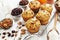 Orange muffins with dried fruits