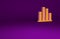 Orange Music equalizer icon isolated on purple background. Sound wave. Audio digital equalizer technology, console panel