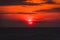 orange mystic sunset of sea of japan