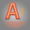 Orange Neon Alphabet and Numbers Vector