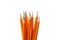 Orange office pencils isolated on background