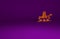 Orange Oil platform in the sea icon isolated on purple background. Drilling rig at sea. Oil platform, gas fuel, industry